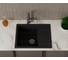 Мойка для кухни оборачиваемая с крылом Bauedge BAU Stil Black stone 61x50, выпуск с сифоном в комплекте, черный камень GR0153 3