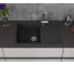 Мойка для кухни оборачиваемая с крылом Bauedge BAU Stil Black stone 75x50, выпуск с сифоном в комплекте, черный камень GR0157 3