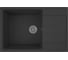 Мойка для кухни оборачиваемая с крылом Bauedge BAU Stil Black stone 76x50, выпуск с сифоном в комплекте, черный камень GR0165 1
