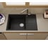 Мойка для кухни оборачиваемая с крылом Bauedge BAU Stil Black stone 76x50, выпуск с сифоном в комплекте, черный камень GR0165 3
