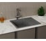 Мойка для кухни оборачиваемая с крылом Bauedge BAU Stil Gray stone 61x50, выпуск с сифоном в комплекте, серый камень GR0151 1