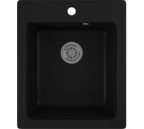 Мойка для кухни Bauedge BAU Stil Black coal 42x50, выпуск с сифоном в комплекте, черный уголь GR0117