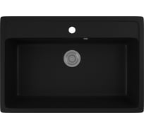 Мойка для кухни Bauedge BAU Stil Black coal 76x51, выпуск с сифоном в комплекте, черный уголь GR0134