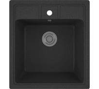 Мойка для кухни Bauedge BAU Stil Black stone 45x50, выпуск с сифоном в комплекте, черный камень GR0122