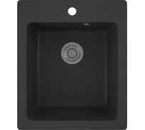 Мойка для кухни Bauedge BAU Stil Black stone 42x50, выпуск с сифоном в комплекте, черный камень GR0116