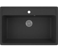 Мойка для кухни Bauedge BAU Stil Black stone 76x51, выпуск с сифоном в комплекте, черный камень GR0133