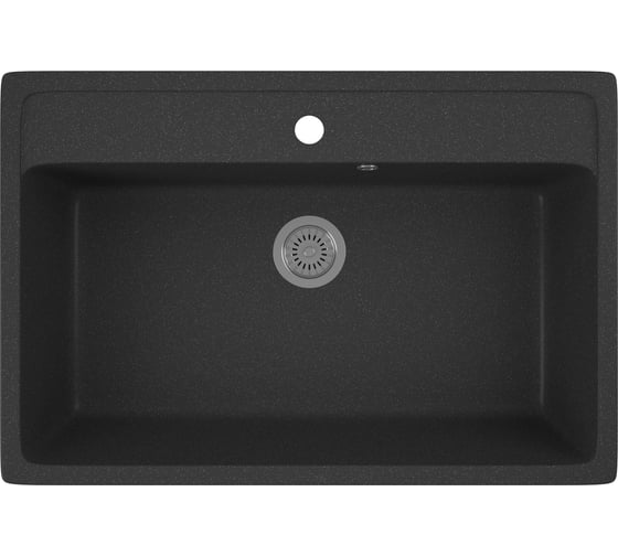 Мойка для кухни Bauedge BAU Stil Black stone 76x51, выпуск с сифоном в комплекте, черный камень GR0133