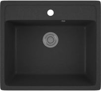 Мойка для кухни Bauedge BAU Stil Black stone 56x50, выпуск с сифоном в комплекте, черный камень GR0128
