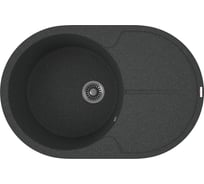Мойка для кухни врезная Bauedge BAU Dream Black 78x51, черный, кварцевая, в комплекте с сифоном BAU0034
