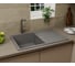 Мойка для кухни оборачиваемая с крылом Bauedge BAU Stil Gray stone 77x50, выпуск с сифоном в комплекте, серый камень GR0159 2