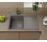 Мойка для кухни оборачиваемая с крылом Bauedge BAU Stil Gray stone 77x50, выпуск с сифоном в комплекте, серый камень GR0159 3