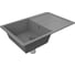 Мойка для кухни оборачиваемая с крылом Bauedge BAU Stil Gray stone 77x50, выпуск с сифоном в комплекте, серый камень GR0159 5
