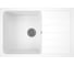 Мойка для кухни оборачиваемая с крылом Bauedge BAU Stil White snow 75x50, выпуск с сифоном в комплекте, белый снег GR0156 1