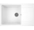 Мойка для кухни оборачиваемая с крылом Bauedge BAU Stil White snow 76x50, выпуск с сифоном в комплекте, белый снег GR0164 1