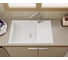 Мойка для кухни оборачиваемая с крылом Bauedge BAU Stil White snow 76x50, выпуск с сифоном в комплекте, белый снег GR0164 3