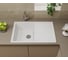 Мойка для кухни оборачиваемая с крылом Bauedge BAU Stil White snow 77x50, выпуск с сифоном в комплекте, белый снег GR0160 3