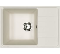 Мойка для кухни с крылом Bauedge BAU Stil Pro 60x42 без выпуска, белый песок PR0011