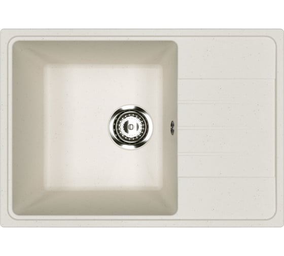 Мойка для кухни с крылом Bauedge BAU Stil Pro 60x42 без выпуска, белый песок PR0011 1