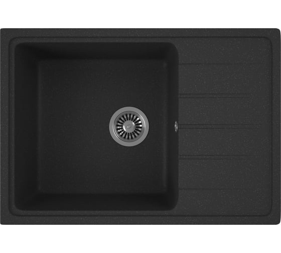 Мойка для кухни с крылом Bauedge BAU Stil Pro 60x42 без выпуска, черный камень PR0012