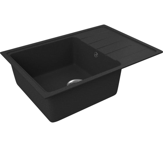 Мойка для кухни с крылом Bauedge BAU Stil Pro 60x42 без выпуска, черный камень PR0012