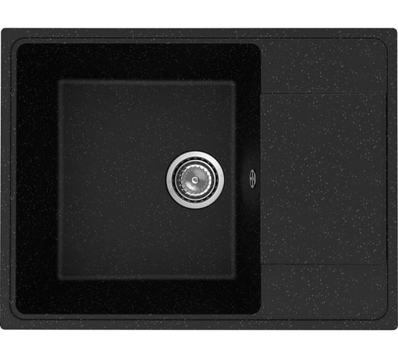 Мойка для кухни с крылом Bauedge BAU Stil Pro 65x50, без выпуска, черный камень PR0014 1