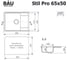Мойка для кухни с крылом Bauedge BAU Stil Pro 65x50, без выпуска, черный камень PR0014 7