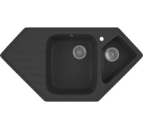 Угловая мойка для кухни Bauedge BAU Triangle Black stone 97x50, выпуск с сифоном в комплекте, черный камень GR0182