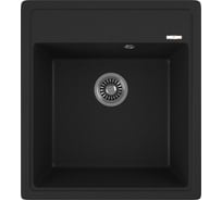 Мойка для кухни Bauedge врезная, кварцевая, в комплекте с сифоном BAU Stil Anthracite 46x51, антрацит BAU0001
