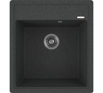 Мойка для кухни Bauedge врезная, кварцевая, в комплекте с сифоном BAU Stil Black 46x51, черный BAU0005