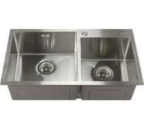 Мойка MELANA ProfLine 3.0/220, сатин, 2-я чаша, врезная, прямоугольная, S7843H сатин