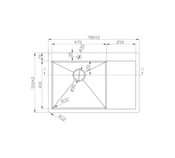 Мойка MELANA ProfLine 3.0/200, золото, врезная, прямоугольная, левая D7851HG-L золото