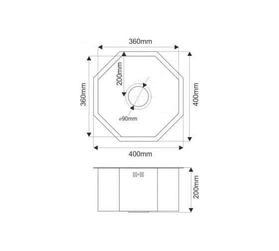 Мойка MELANA Octavia Profline 1.2/200, графит, врезная, фигурная D400B черная