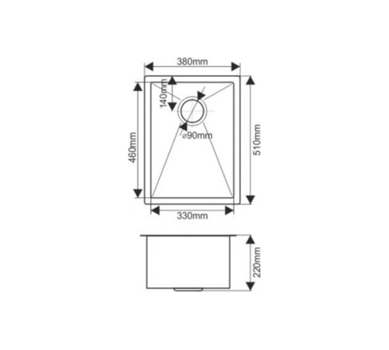 Мойка MELANA ProfLine 1.2/220, сатин, золото, врезная, прямоугольная D5138HG золото
