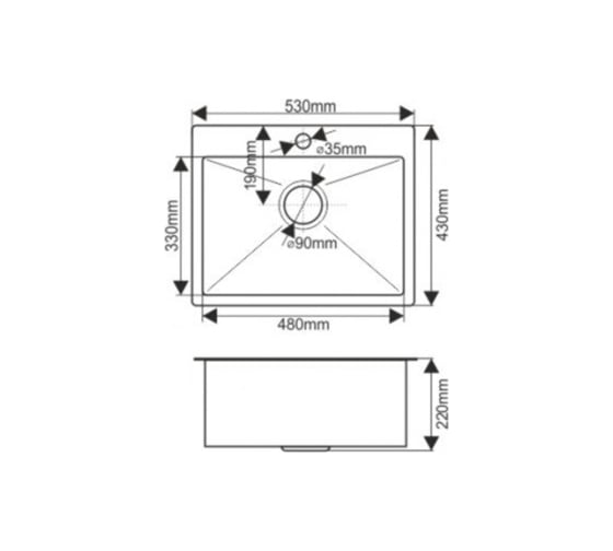 Мойка MELANA ProfLine 3.0/220, золото, врезная, прямоугольная D5343HG золото