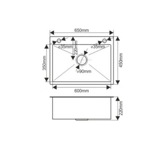 Мойка MELANA ProfLine 3.0/220, сатин, золото, врезная, прямоугольная D6545HG золото