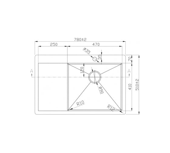 Мойка MELANA ProfLine 3.0/200, золото, врезная, прямоугольная, правая D7851HG-R золото