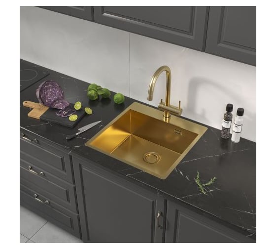 Мойка из нержавеющей стали AV Engineering Reflexion брашированное золото AVE4500500GD