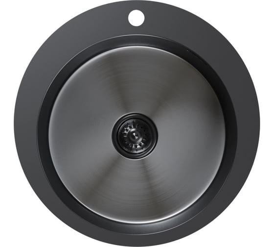 Мойка настольного монтажа MIXLINE D50 3,0 вып 3 1/2 круглая PRO 20см с сифоном черный графит НОВИНКА 554770