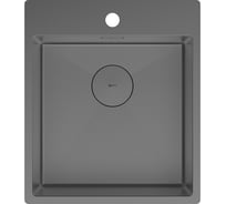 Мойка кухонная Lemark JANGA 440 из нерж.стали, графит, в комплекте крепеж, арматура сливная с прямоуг.переливом, сифон 9936103