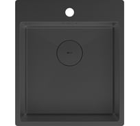 Мойка кухонная Lemark JANGA 440 из нерж.стали, черный матовый, в комплекте крепеж, арматура сливная с прямоуг.переливом, сифон 9932104