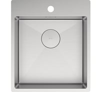 Мойка кухонная Lemark JANGA 440 из нерж.стали, стальная, в комплекте крепеж, арматура сливная с прямоуг.переливом, сифон 9937101