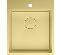 Мойка кухонная Lemark JANGA 440 из нерж.стали, светлое золото, в комплекте крепеж, арматура сливная с прямоуг.переливом, сифон 9938102