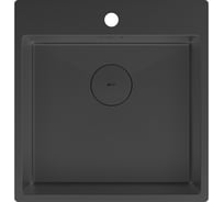 Мойка кухонная Lemark JANGA 490 из нерж.стали, черный матовый, в комплекте крепеж, арматура сливная с прямоуг.переливом, сифон 9932108