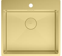 Мойка кухонная Lemark JANGA 540 из нерж.стали, светлое золото, в комплекте крепеж, арматура сливная с прямоуг.переливом, сифон 9938110