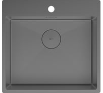 Мойка кухонная Lemark JANGA 540 из нерж.стали, графит, в комплекте крепеж, арматура сливная с прямоуг.переливом, сифон 9936111