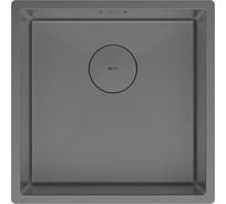 Мойка кухонная Lemark OLANGA 440 из нерж.стали, графит, в комплекте крепеж, арматура сливная с прямоуг.переливом, сифон 9936123