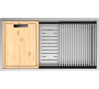 Мойка кухонная Lemark TABAGA 820 из нерж.стали цвет:сталь в комплекте ролл-мат, коландер, разд.доска, крепеж, арматура сливная с прямоуг.переливом, сифон 9937133