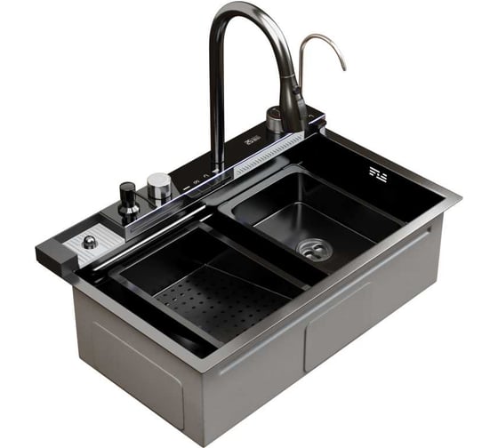 Мойка MIXLINE настольный монтаж 75x46 см, V2.0 ч, графит E 554164