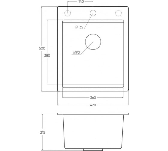 Гранитная мойка EMAR EMQ-1420.Q Барит