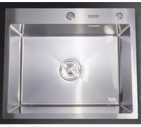 Мойка для кухни VIGRO (60х50см) сатин, сифон, коландер, дозатор, нержавеющая сталь VG-SS-6050-K